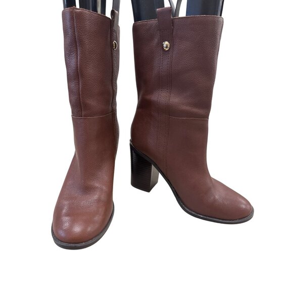 Nine West Shoes - Nine West Womens Brown Leather retro Y2K Mid Calf Boots Size 10M SKU 7171